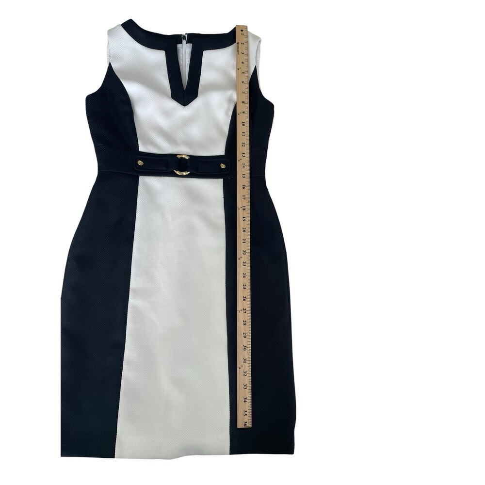 Tahari Arthur S. Levine Colorblock Sheath Dress Size 6 - Picture 5 of 7